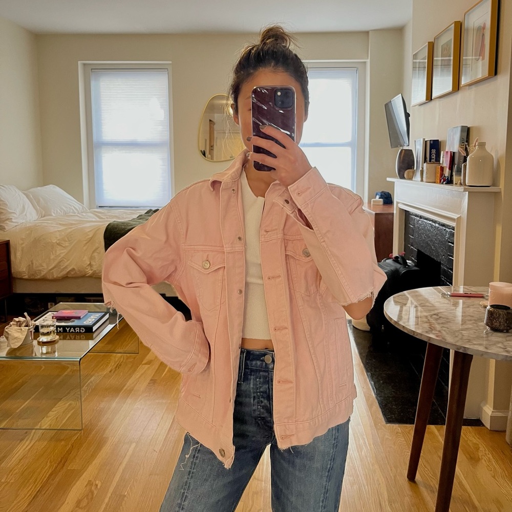 Oversized Distressed Topshop Denim Jacket